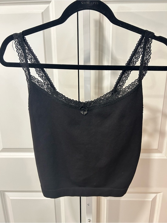 No Boundaries Tops - Black Lace Tank Top